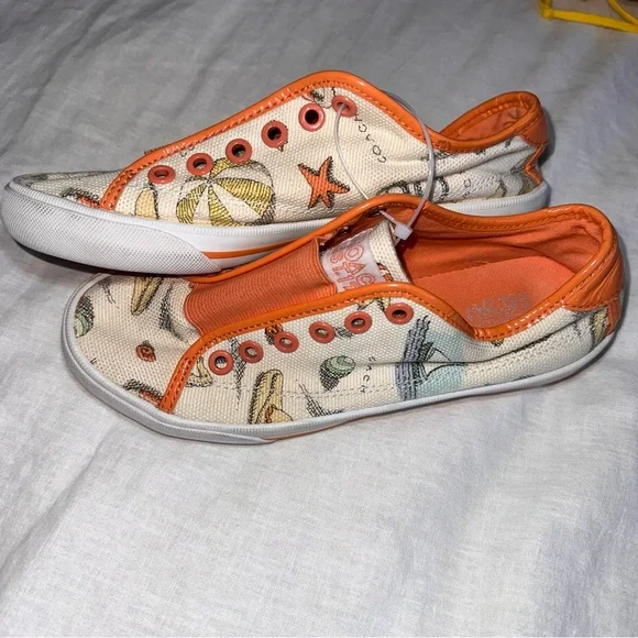 Coach Canvas Sneakers with Orange Trim - Picture 4 of 8